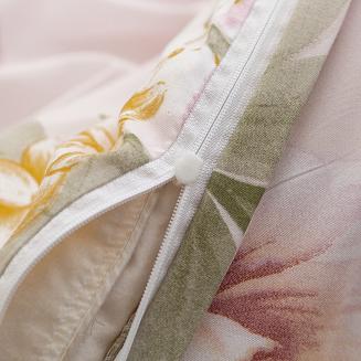 Komplet pościeli dwustronnej 220x200 różowa wiosenne kwiaty tulipany zawilce