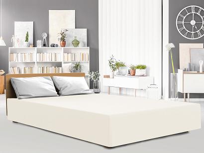 Prześcieradło jersey z elastanem z gumką 160x200 Darymex kremowe