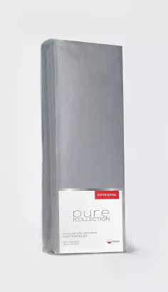 Prześcieradło satynowe z gumką Pure 90x200 jednobarwne szare