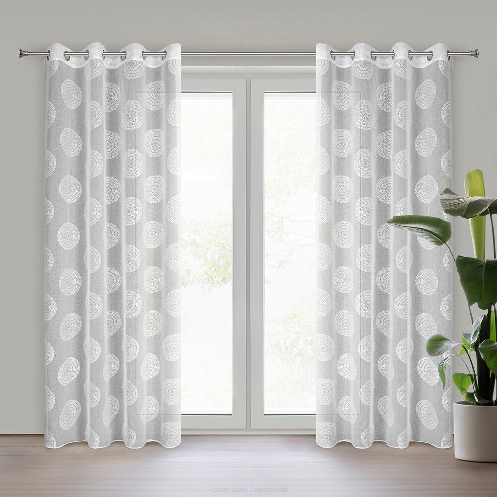 Firana gotowa na przelotkach MILAGROS 140x250 Eurofirany biały