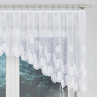 Firanka żakardowa gotowa na żabki NORA 300x90 biała