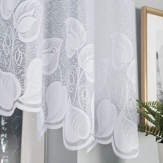 Firanka żakardowa gotowa na żabki NORA 300x90 biała