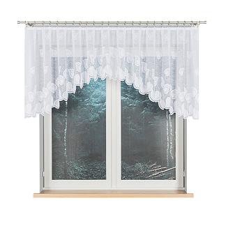 Firanka żakardowa gotowa na żabki NORA 300x90 biała