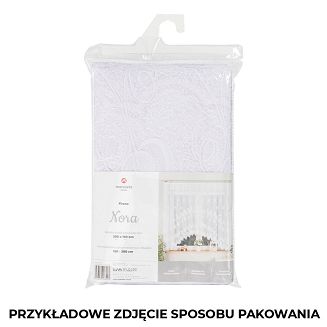 Firanka żakardowa gotowa na żabki NORA 300x90 biała