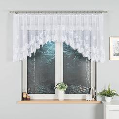 Firanka żakardowa gotowa na żabki NORA 300x90 biała