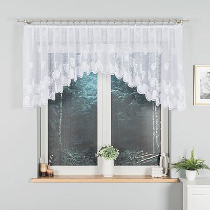 Firanka żakardowa gotowa na żabki NORA 300x90 biała