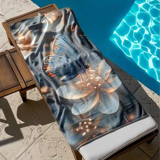 Ręcznik plażowy 100x180 motyl na kwiatku