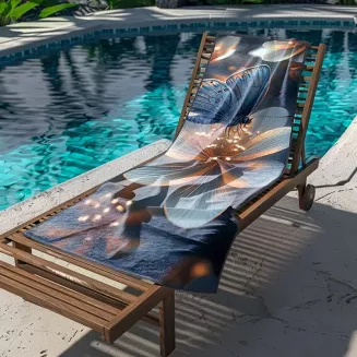 Ręcznik plażowy 100x180 motyl na kwiatku