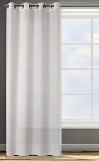 Zasłona gotowa na przelotkach RIVIA 140x250 Design91 biały/srebrny