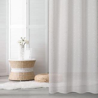 Zasłona gotowa na przelotkach RIVIA 140x250 Design91 biały/srebrny