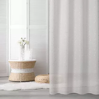 Zasłona gotowa na przelotkach RIVIA 140x250 Design91 biały/srebrny