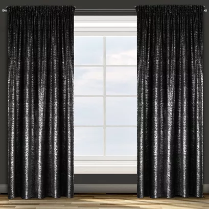 Zasłona gotowa na taśmie CYPR 140x270 Design91 czarny