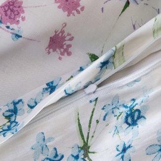 Pościel bawełniana COTTONLOVE 140x200 biała w pastelowe kwiaty