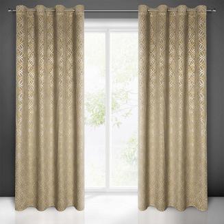 Zasłona gotowa na przelotkach ARETA 140x250 Eurofirany beżowy/srebrny