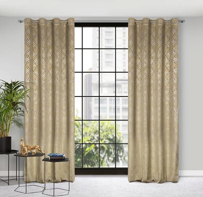 Zasłona gotowa na przelotkach ARETA 140x250 Eurofirany beżowo/srebrna