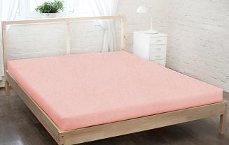 Prześcieradło frotte z gumką 200x220 łososiowy GRUBE