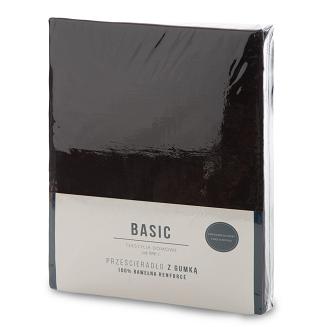 Prześcieradło satynowe z gumką BASIC 160x200x30 Eurofirany czarny