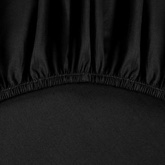 Prześcieradło satynowe z gumką BASIC 160x200x30 Eurofirany czarny