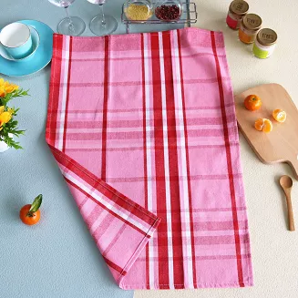 Zestaw 10 bawełnianych ścierek kuchennych 45x65 FAIR czerwonych