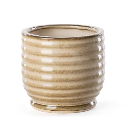 Donica dekoracyjna BENA 12x12x11 Eurofirany jasnobrązowa