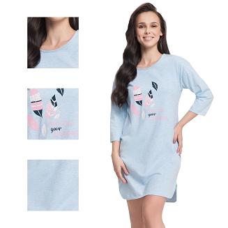 Koszula damska LUNA kod 12 oversize niebieski melanż