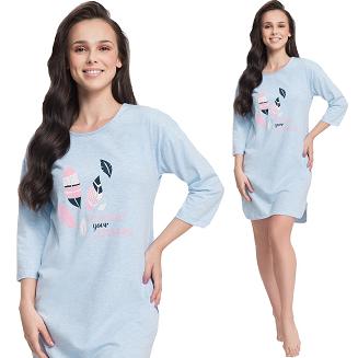 Koszula damska LUNA kod 12 oversize niebieski melanż