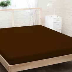 Prześcieradło jersey z gumką 160x200 czekoladowy
