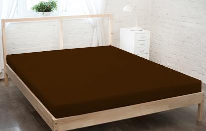 Prześcieradło jersey z gumką 160x200 czekoladowy