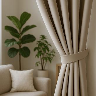 Szarfa do zasłony Hold 8x140 welurowa ciemnobeżowa