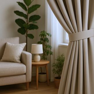 Szarfa do zasłony Hold 8x140 welurowa ciemnobeżowa