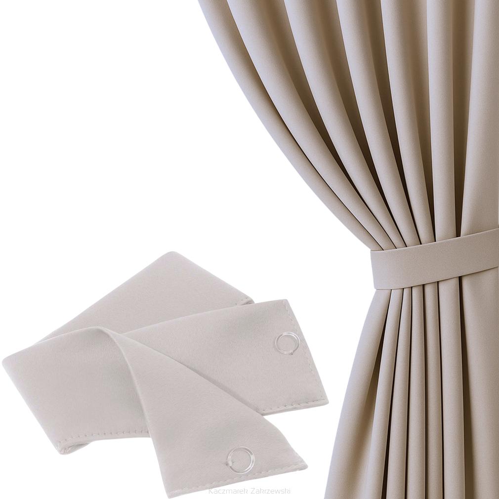 Szarfa do zasłony Hold 8x140 welurowa ciemnobeżowa