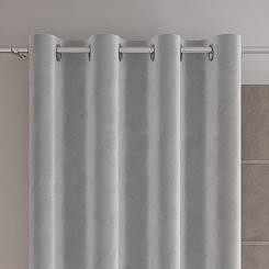 Zasłona gotowa na przelotkach VELVI 140x240 pastelowa szara