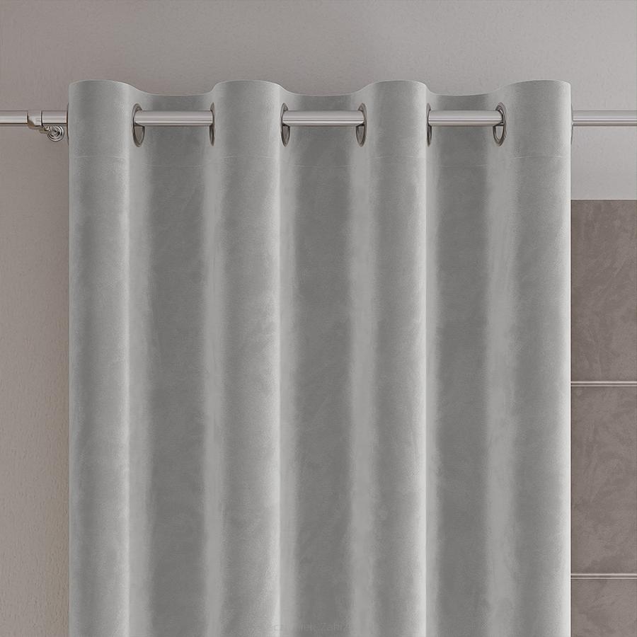 Zasłona gotowa na przelotkach VELVI 140x240 pastelowa szara