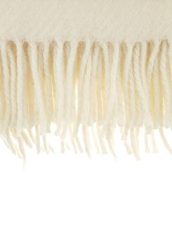 Koc z wełny nowozelandzkiej MAGDA 150x200 diagonalny kremowy