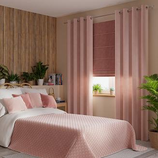 Narzuta dekoracyjna VELVI 220x240 pikowana w geometryczny wzór pudrowa