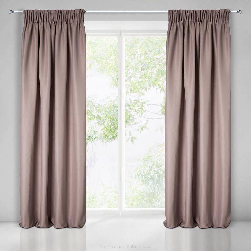 Zasłona gotowa na taśmie AGGIE 140x270 Eurofirany pudrowy róż