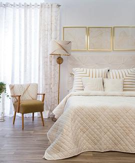 Narzuta dekoracyjna BLANCA2 220x240 biały/złoty