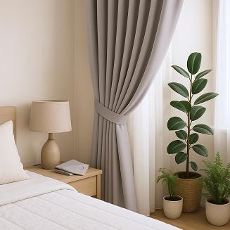 Szarfa do zasłony Hold 8x140 welurowa jasnobeżowa