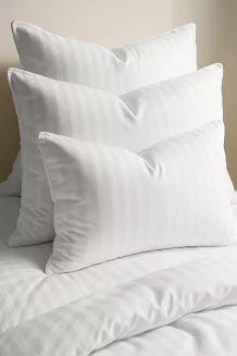 Poszewka hotelowa adamaszek 40x40 premium biała pasy 1 cm zapinana na zamek