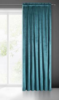 Zasłona gotowa na taśmie MELANIE 140x270 Eurofirany ciemny turkus