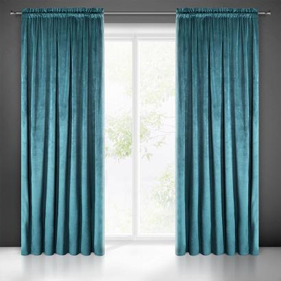 Zasłona gotowa na taśmie MELANIE 140x270 Eurofirany ciemny turkus