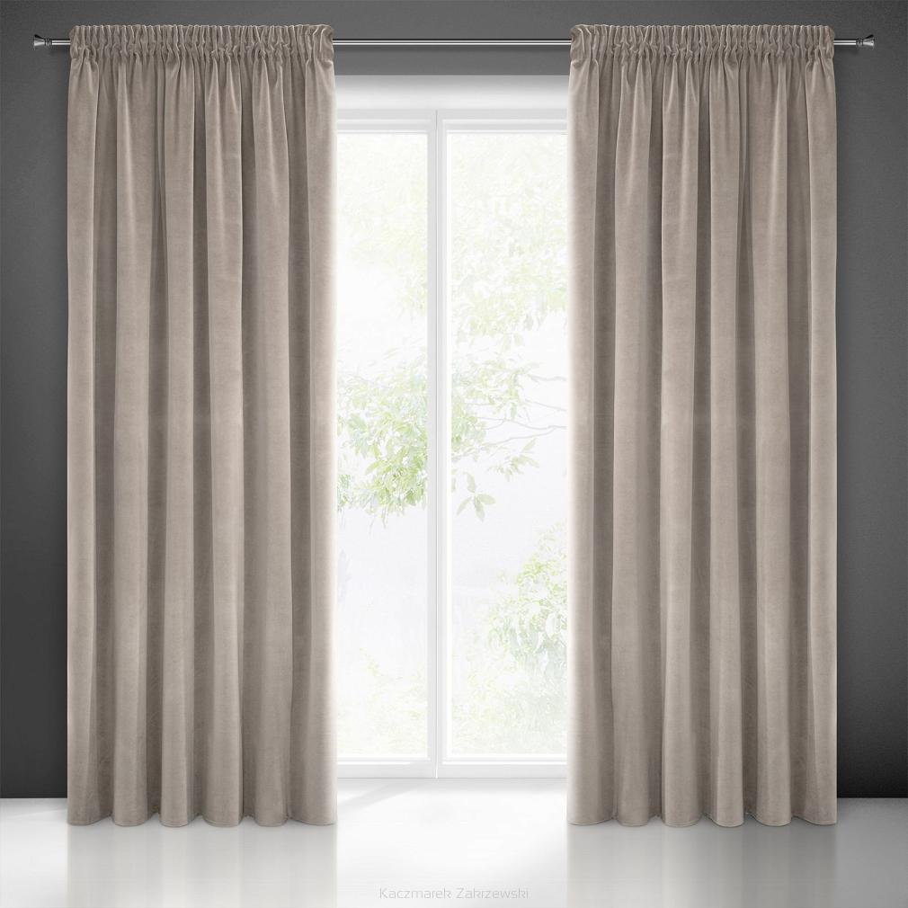 Zasłona gotowa na taśmie KRISTI 140x270 Eurofirany beżowy