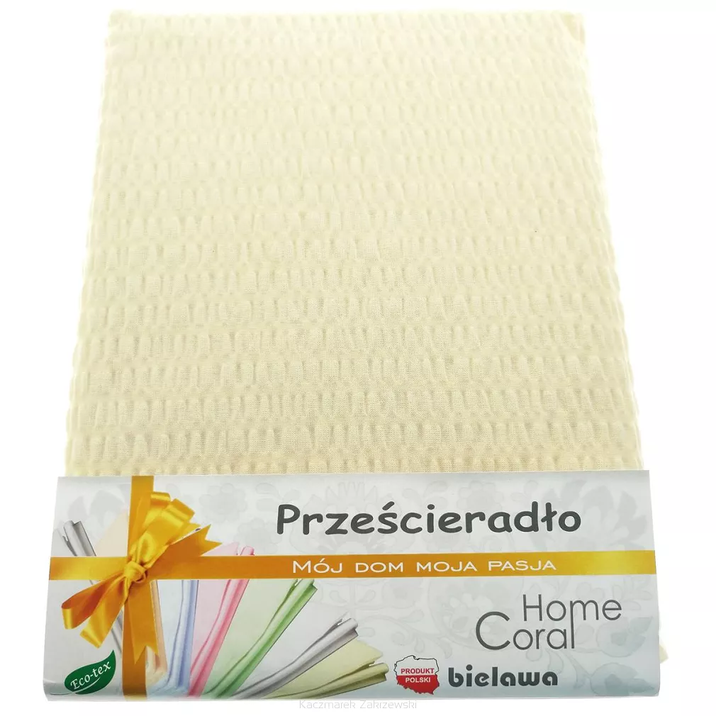 Prześcieradło z kory 160x200 100% bawełna kremowe