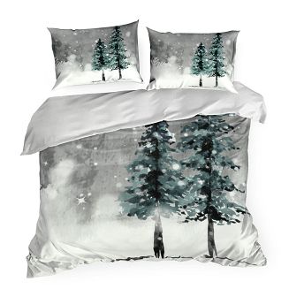 Komplet pościeli świąteczny POS 220x200 Eurofirany jasnoszary