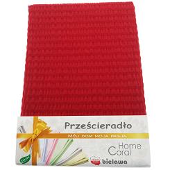 Prześcieradło z kory 160x200 100% bawełna czerwone