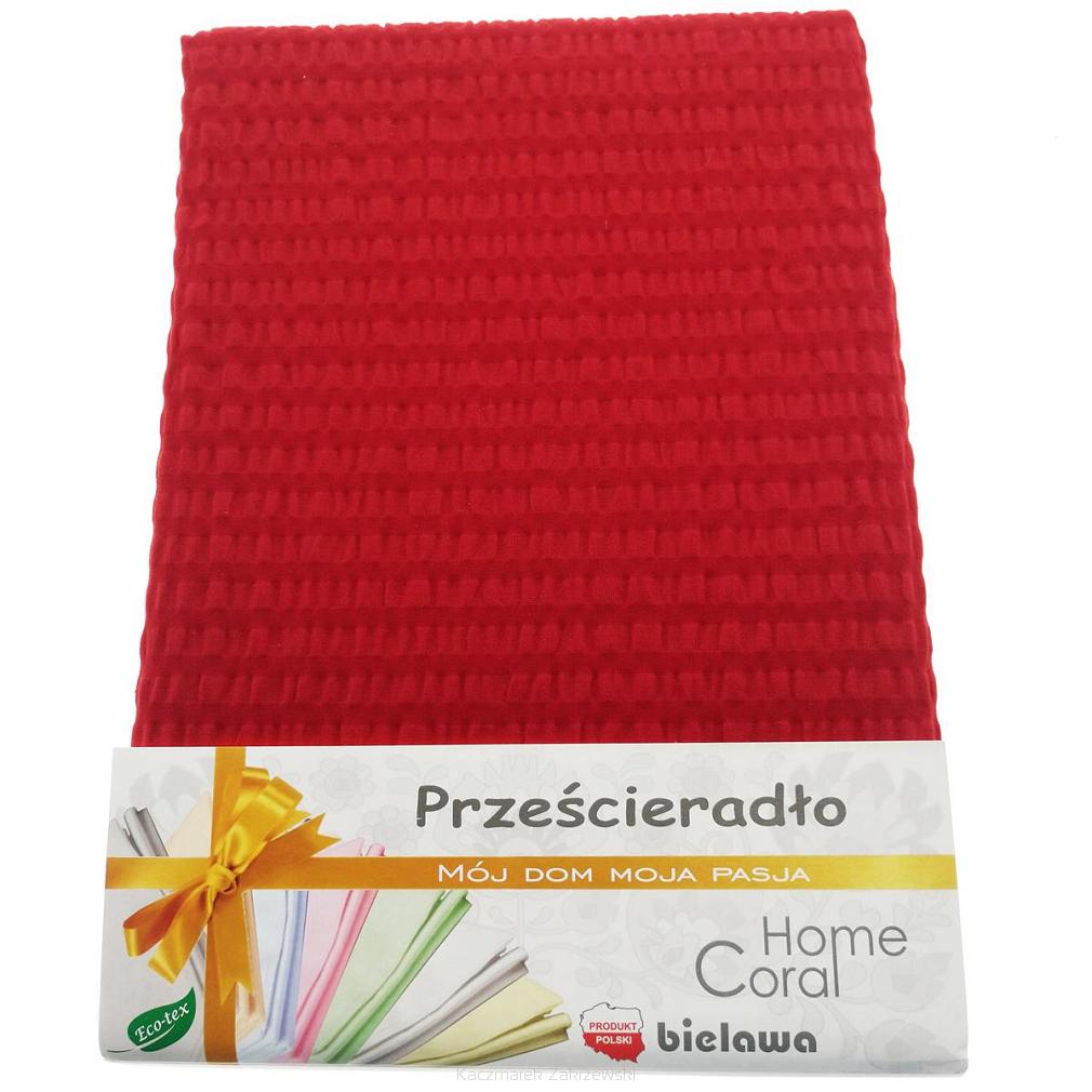 Prześcieradło z kory 160x200 100% bawełna czerwone