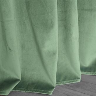 Zasłona gotowa na przelotkach VELVET SOFT 140x250 welurowa szałwiowa