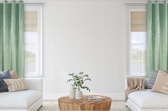 Zasłona gotowa na przelotkach VELVET SOFT 140x250 welurowa szałwiowa