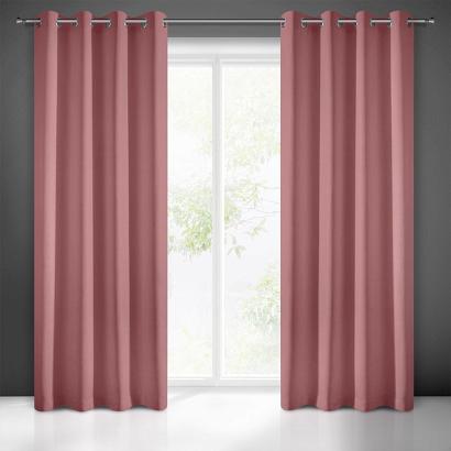 Zasłona gotowa na przelotkach RITA 140x250 Eurofirany ciemno różowa