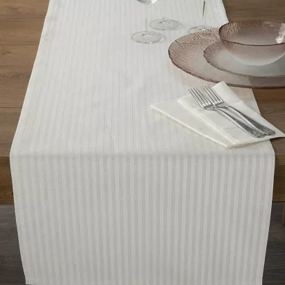 Bieżnik dekoracyjny FLASH-6 40x180 Eurofirany szampański w prążki